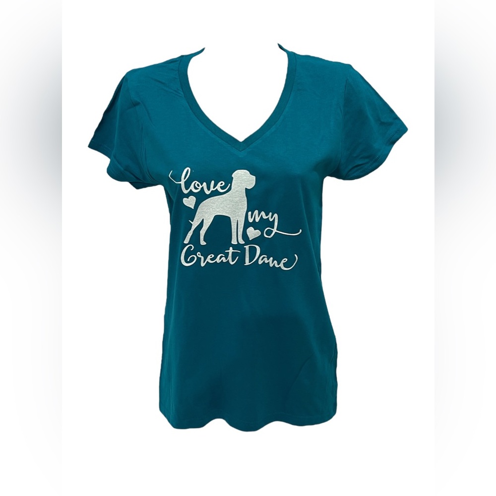 Woman’s love my Great Dane V-neck t-shirt